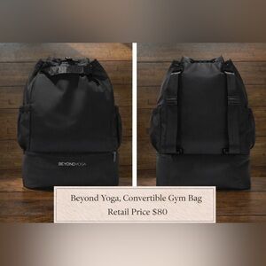 Beyond Yoga Convertible Gym Bag Backpack Black | Large Weekender Travel Tote